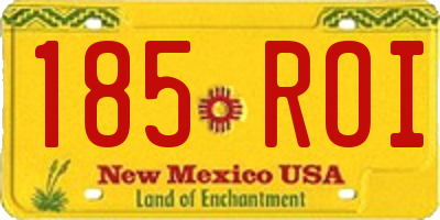 NM license plate 185ROI