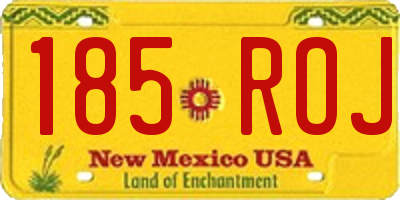 NM license plate 185ROJ