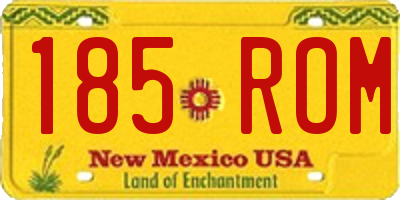 NM license plate 185ROM