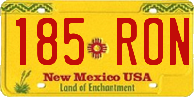 NM license plate 185RON