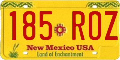 NM license plate 185ROZ