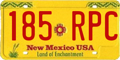 NM license plate 185RPC