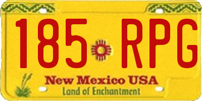 NM license plate 185RPG