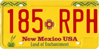 NM license plate 185RPH