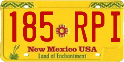 NM license plate 185RPI
