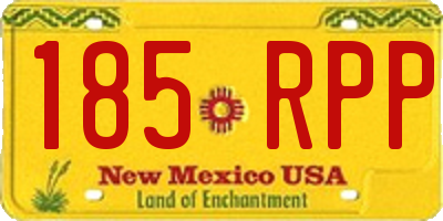 NM license plate 185RPP