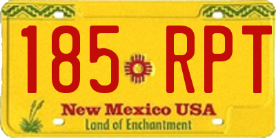 NM license plate 185RPT