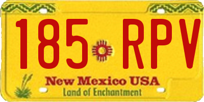 NM license plate 185RPV