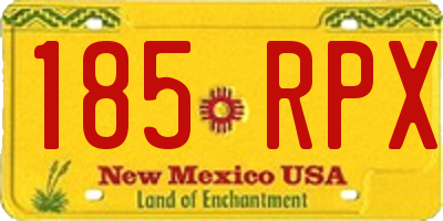 NM license plate 185RPX