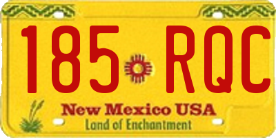 NM license plate 185RQC