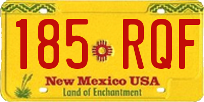 NM license plate 185RQF