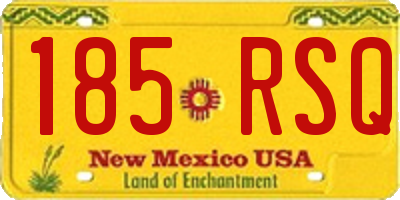 NM license plate 185RSQ