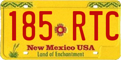 NM license plate 185RTC