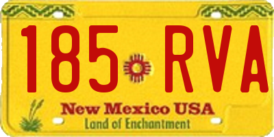 NM license plate 185RVA