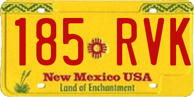NM license plate 185RVK