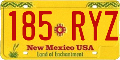 NM license plate 185RYZ