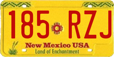 NM license plate 185RZJ