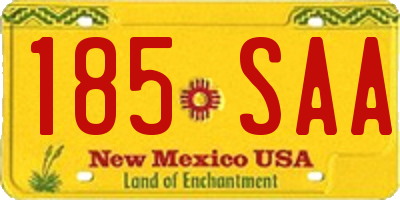 NM license plate 185SAA