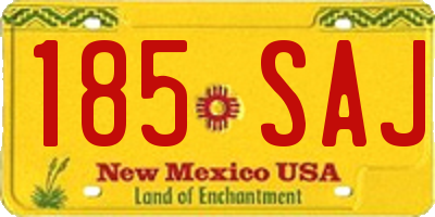 NM license plate 185SAJ