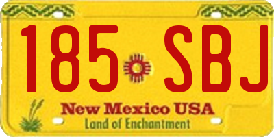 NM license plate 185SBJ