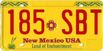 NM license plate 185SBT