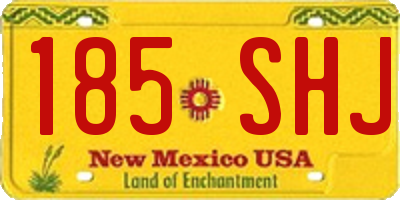 NM license plate 185SHJ