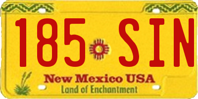NM license plate 185SIN