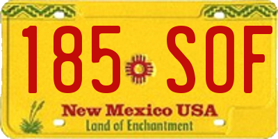 NM license plate 185SOF