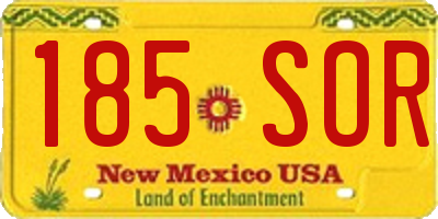 NM license plate 185SOR