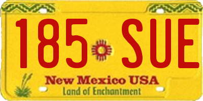 NM license plate 185SUE
