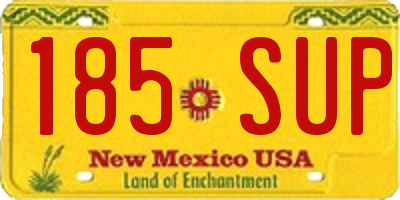 NM license plate 185SUP