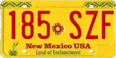 NM license plate 185SZF