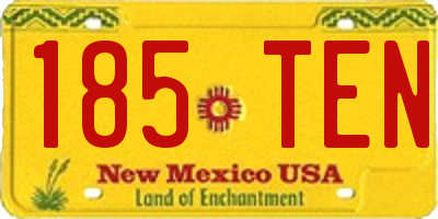 NM license plate 185TEN