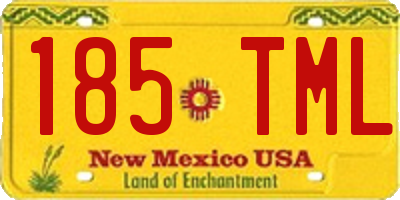 NM license plate 185TML