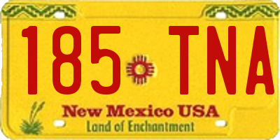 NM license plate 185TNA