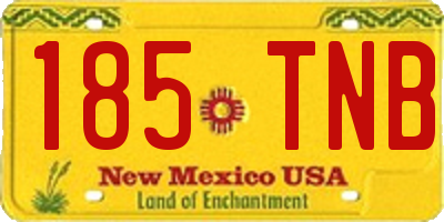 NM license plate 185TNB