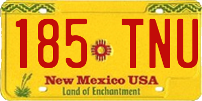 NM license plate 185TNU