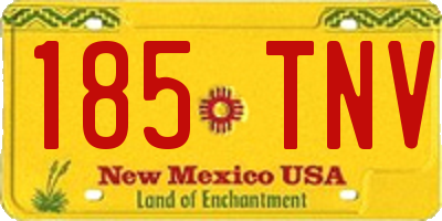 NM license plate 185TNV