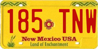 NM license plate 185TNW