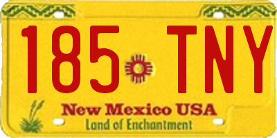 NM license plate 185TNY