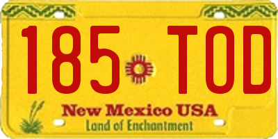 NM license plate 185TOD