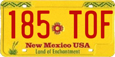 NM license plate 185TOF
