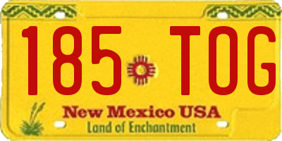 NM license plate 185TOG