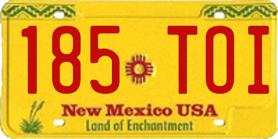 NM license plate 185TOI