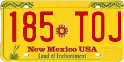 NM license plate 185TOJ