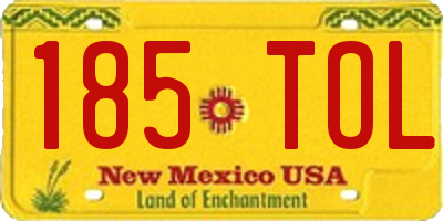 NM license plate 185TOL