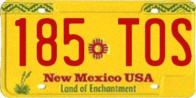 NM license plate 185TOS