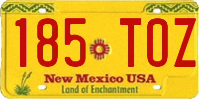 NM license plate 185TOZ