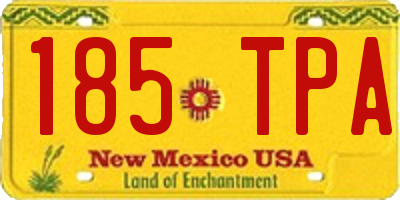 NM license plate 185TPA