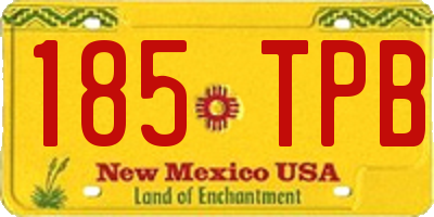 NM license plate 185TPB
